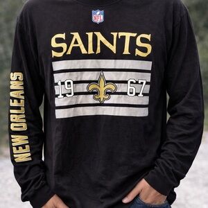 NFL New Orleans Saints Black and Gold Long Sleeve Shirt